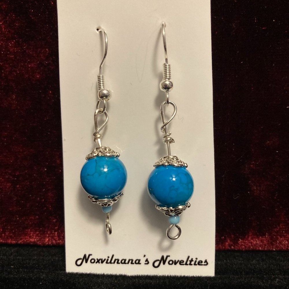 Handcrafted Aqua Pierced Earrings